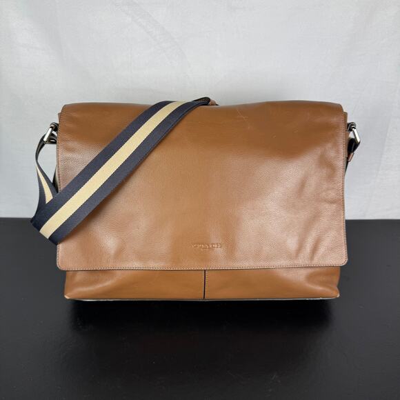 Coach Charles Brown Leather Messenger Shoulder Briefcase Bag - Picture 1 of 9